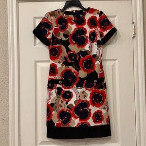 Tommy Hilfiger Red, Orange, Black, Navy, and Beige Floral Dress